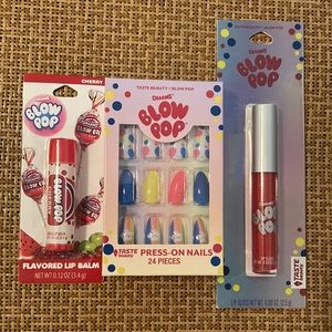 Taste Beauty X Charms Blow Pop Nails, Lip Balm & Lip Gloss Bundle Gift Set